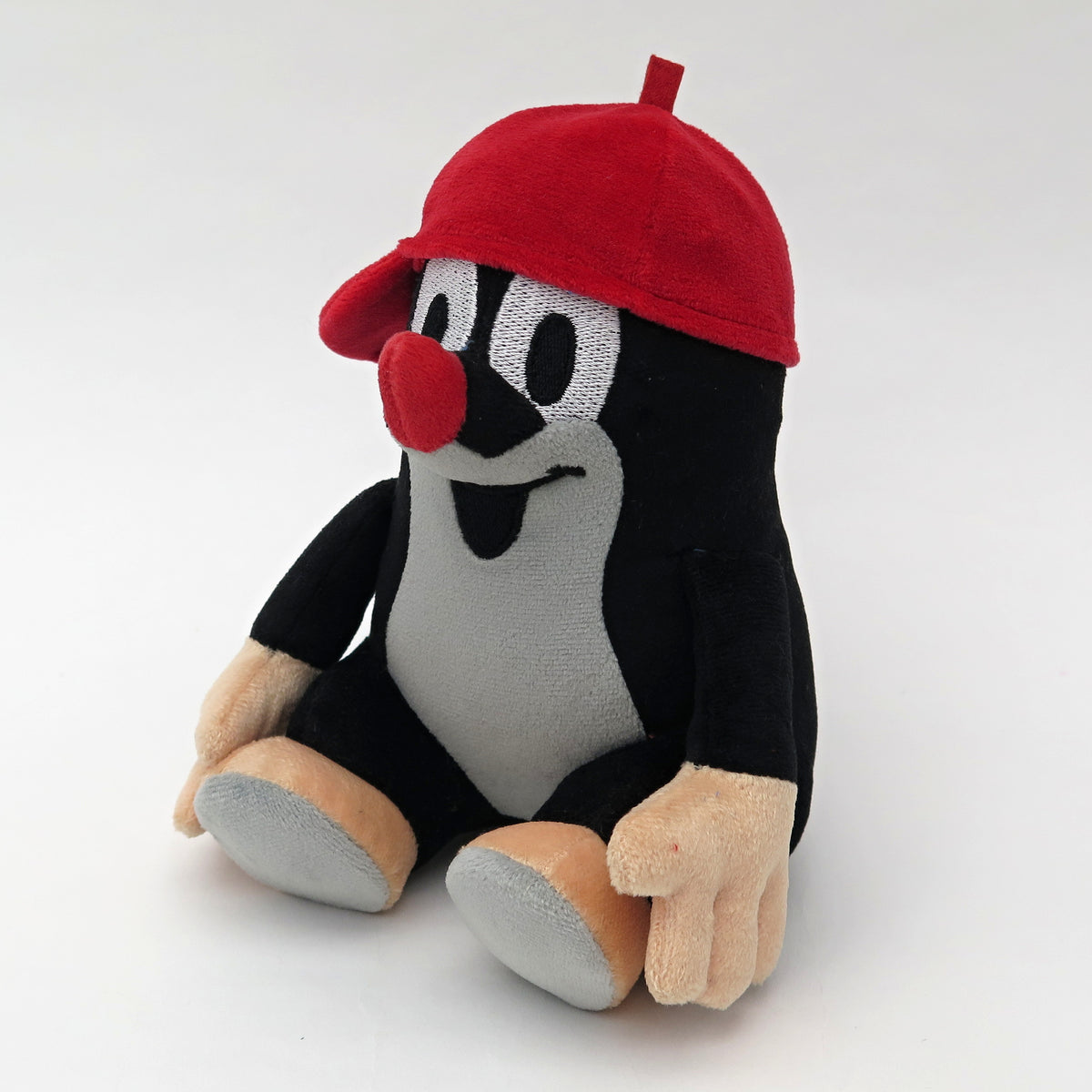 Stuffed Animal The Little Mole with Red Baseball Cap Sitting 16 cm, Multicolour