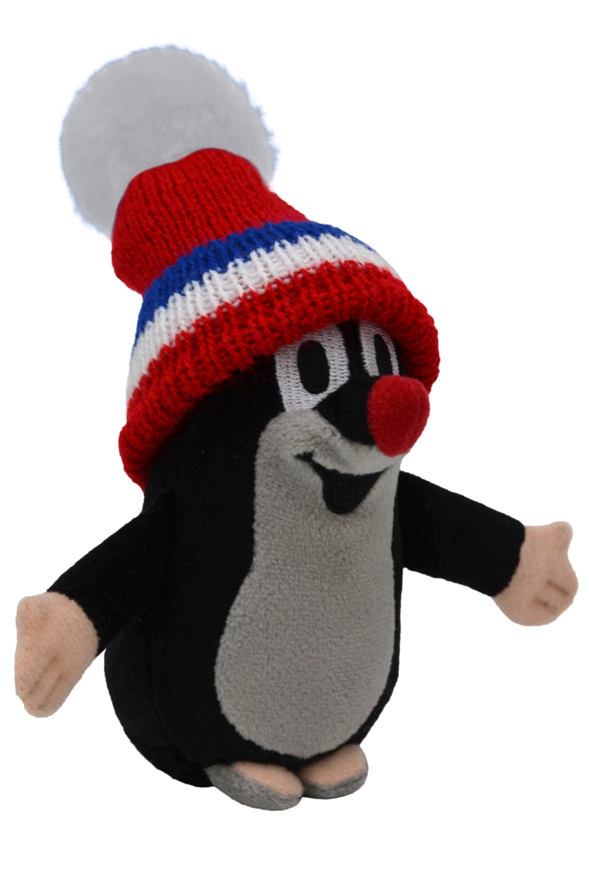 Stuffed Animal The Little Mole with Red/Blue Beanie Standing 15,5 cm, Multicolour Stuffed Animal - Pintado & Lacado