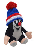 Stuffed Animal The Little Mole with Red/Blue Beanie Sitting 14 cm, Multicolour Stuffed Animal - Pintado & Lacado