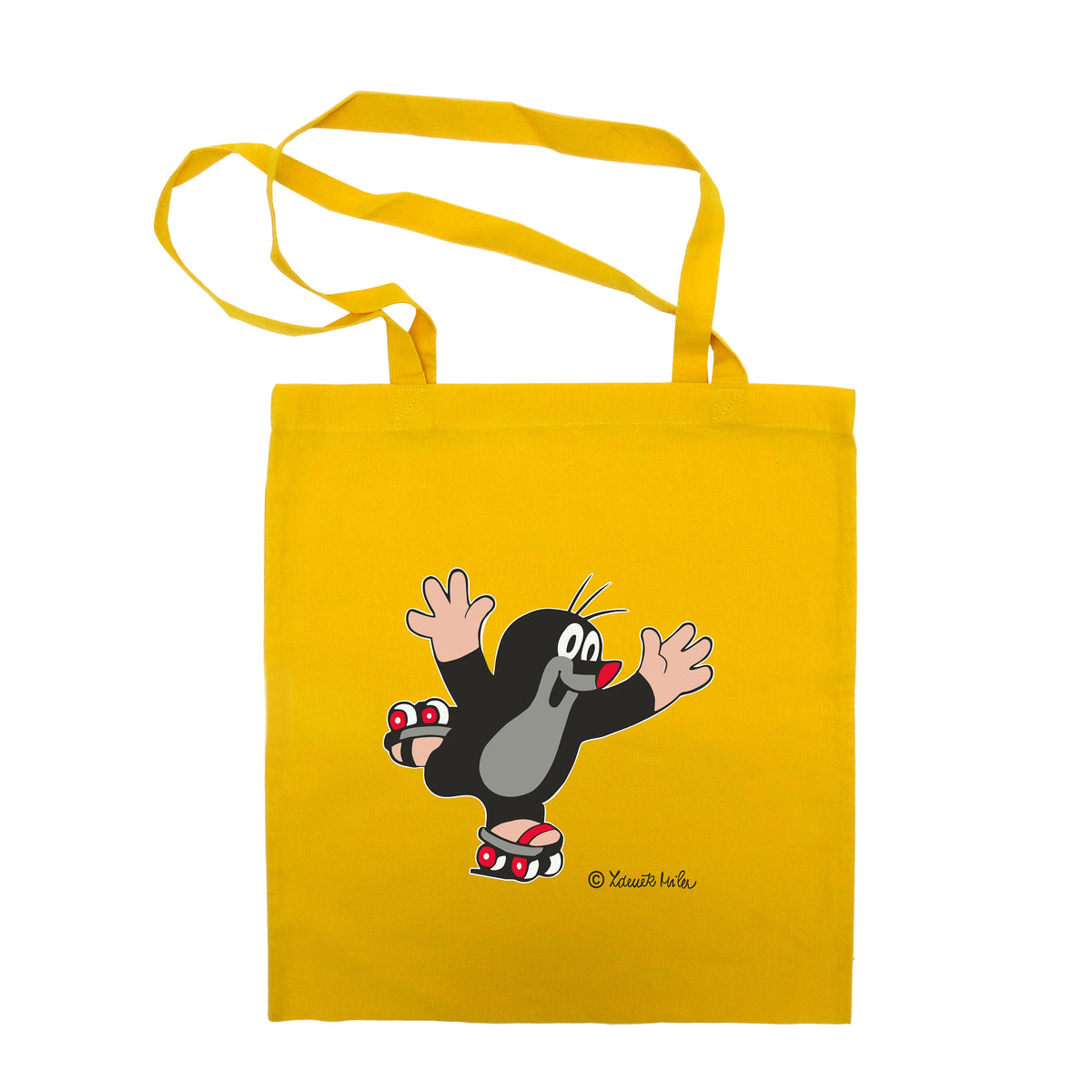 Tote Bag The Little Mole and Skating 42x38 cm, Yellow Tote Bag - Pintado & Lacado