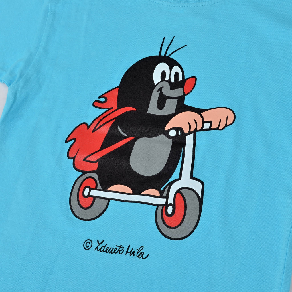 Kurzärmeliges T-shirt Der kleine Maulwurf und Roller Blau 118-128, 78333A3