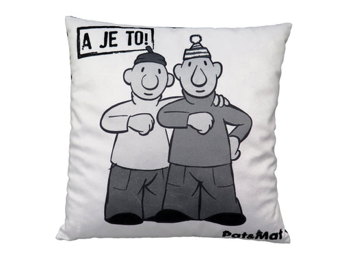 Cushion Pat and Mat 30x30, Black/White Cushion - Pintado & Lacado