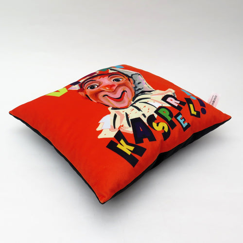 Cushion Kasperl and Pezi 30x30, Red Cushion - Pintado & Lacado