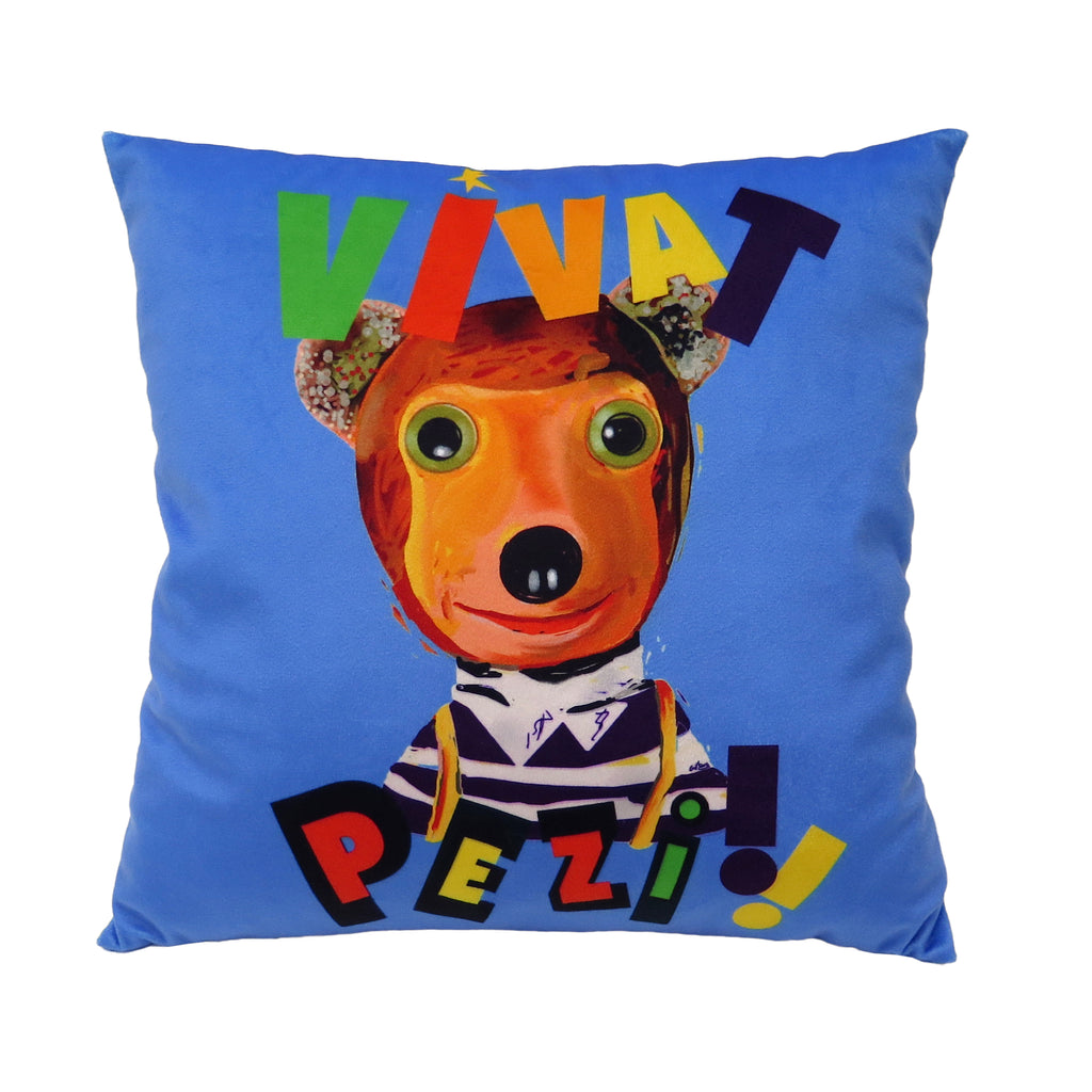 Cushion Kasperl and Pezi 30x30, Blue Cushion - Pintado & Lacado