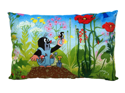 Cushion The Little Mole and Pants 45x30, Multicolour Cushion - Pintado & Lacado