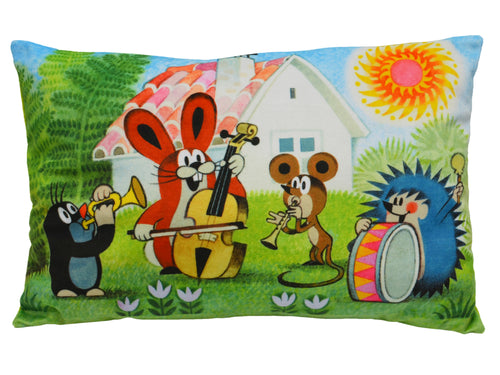 Cushion The Little Mole and Band 45x30, Multicolour Cushion - Pintado & Lacado