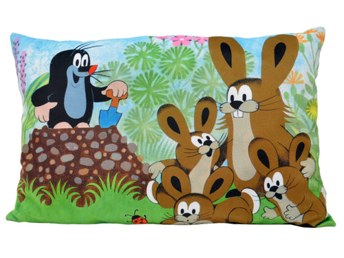 Cushion The Little Mole and Rabbits 45x30, Multicolour Cushion - Pintado & Lacado