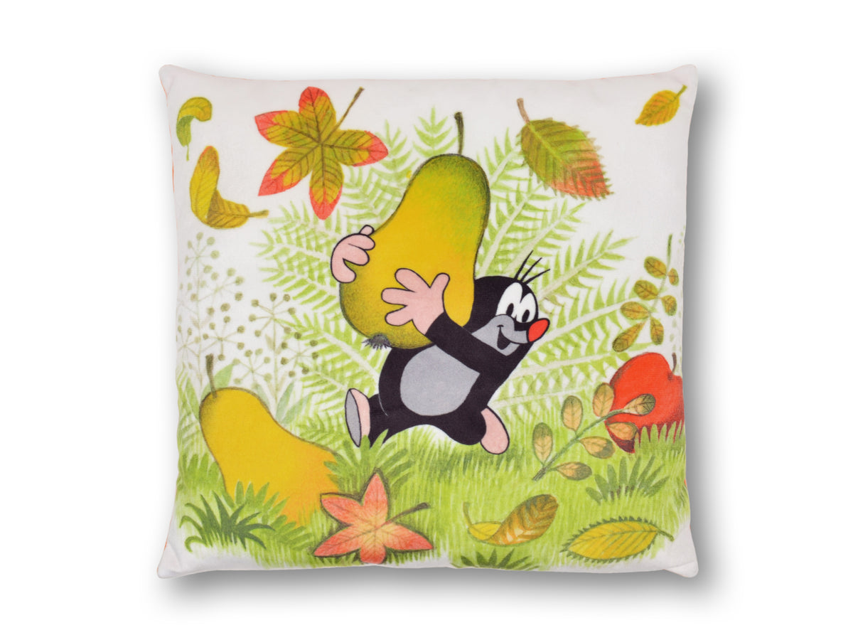 Cushion The Little Mole and Pear 30x30, Multicolour Cushion - Pintado & Lacado