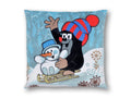 Cushion The Little Mole and Snowman 30x30, Multicolour Cushion - Pintado & Lacado