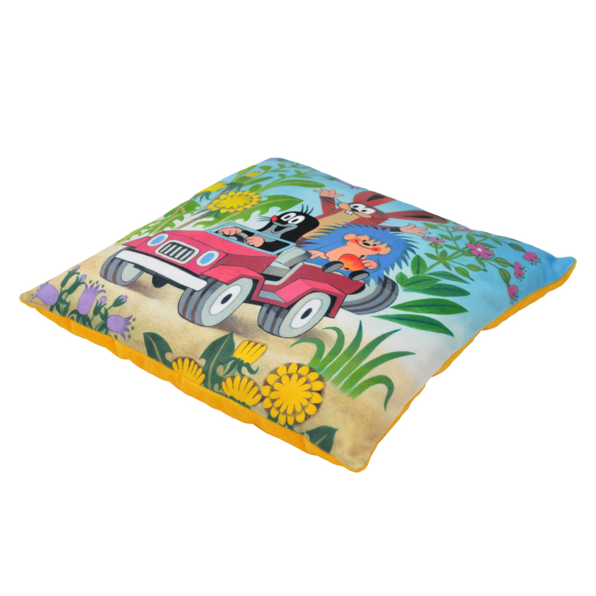 Cushion The Little Mole and Jeep 30x30, Multicolour Cushion - Pintado & Lacado