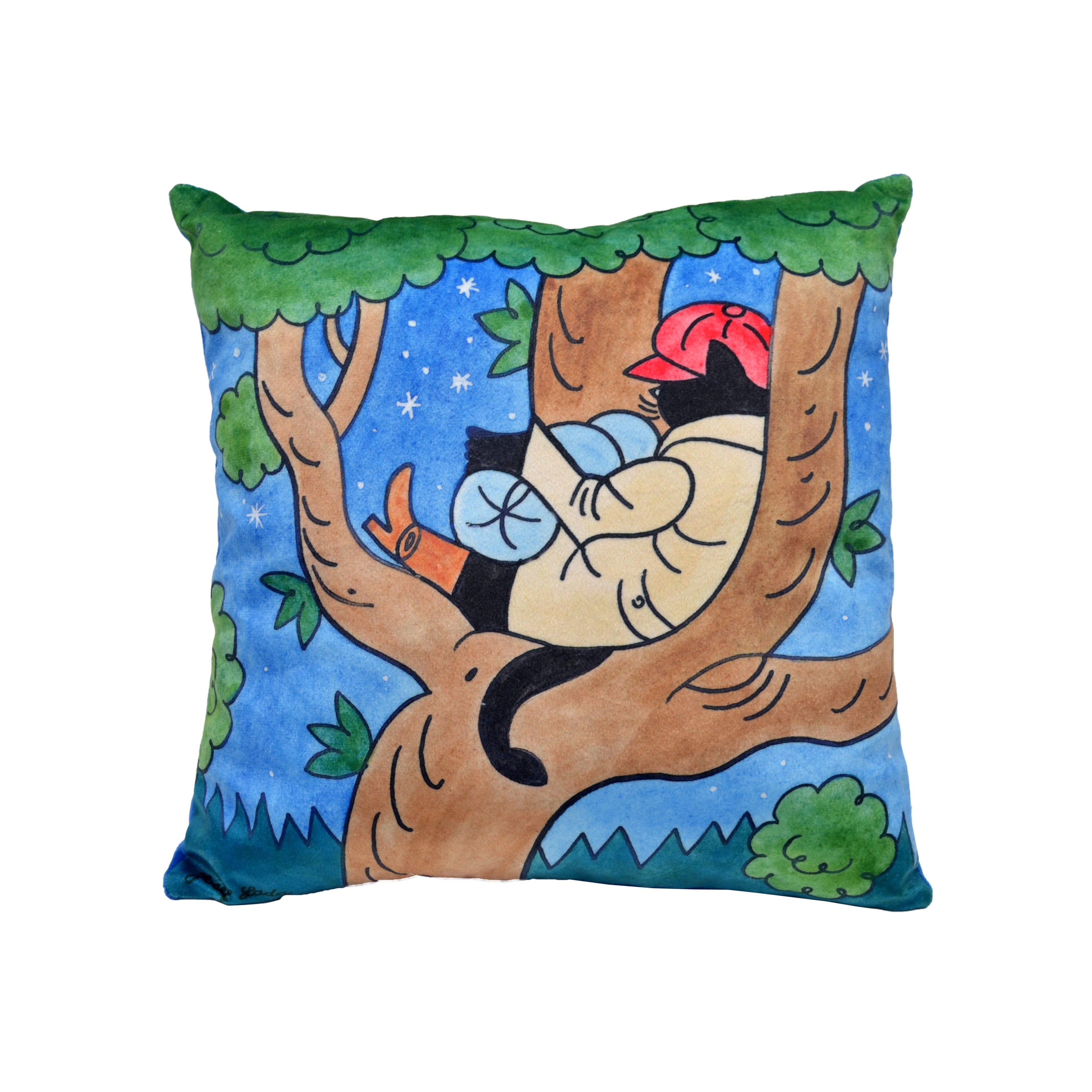 Dekokissen Der Gestiefelte Kater und Baum 30x30 cm, 99957C