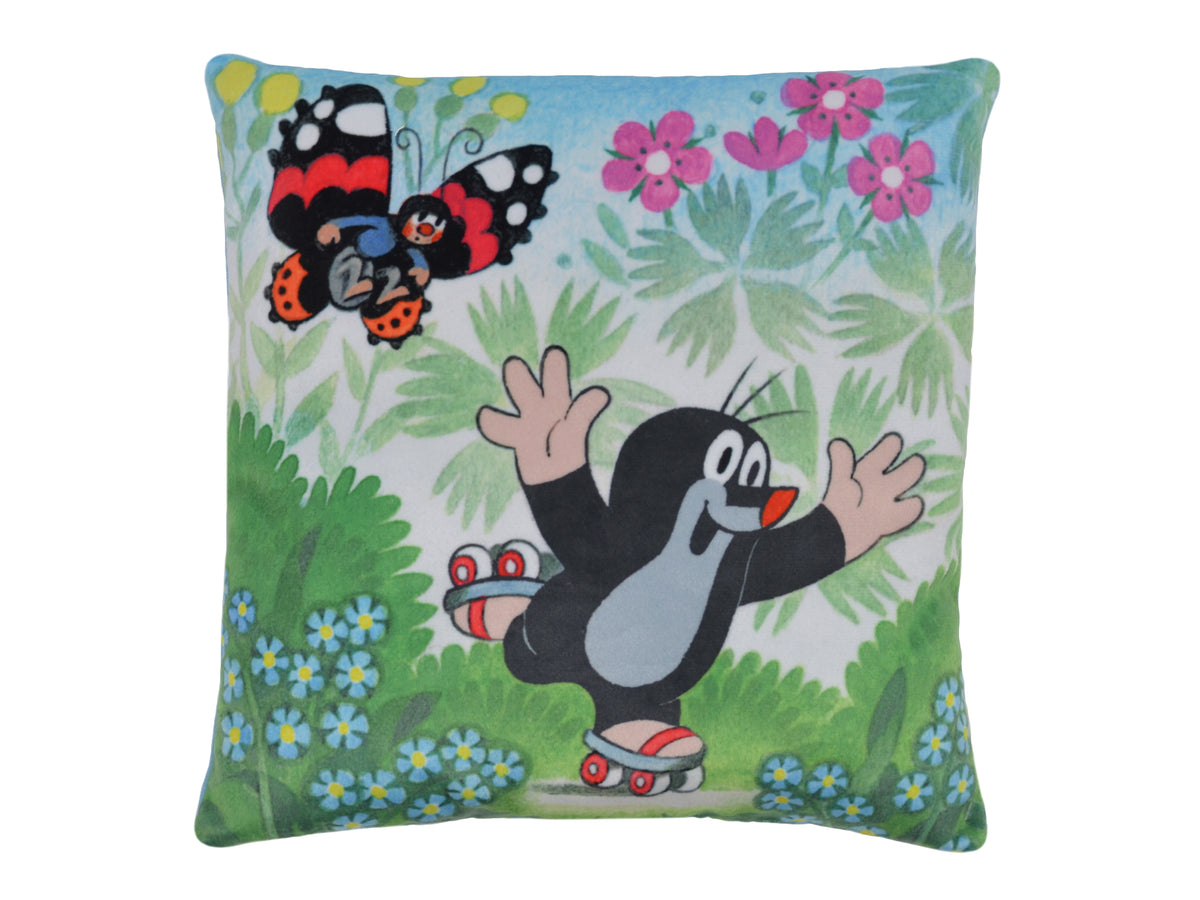 Cushion The Little Mole and Roller Skates 25x25, Multicolour Cushion - Pintado & Lacado