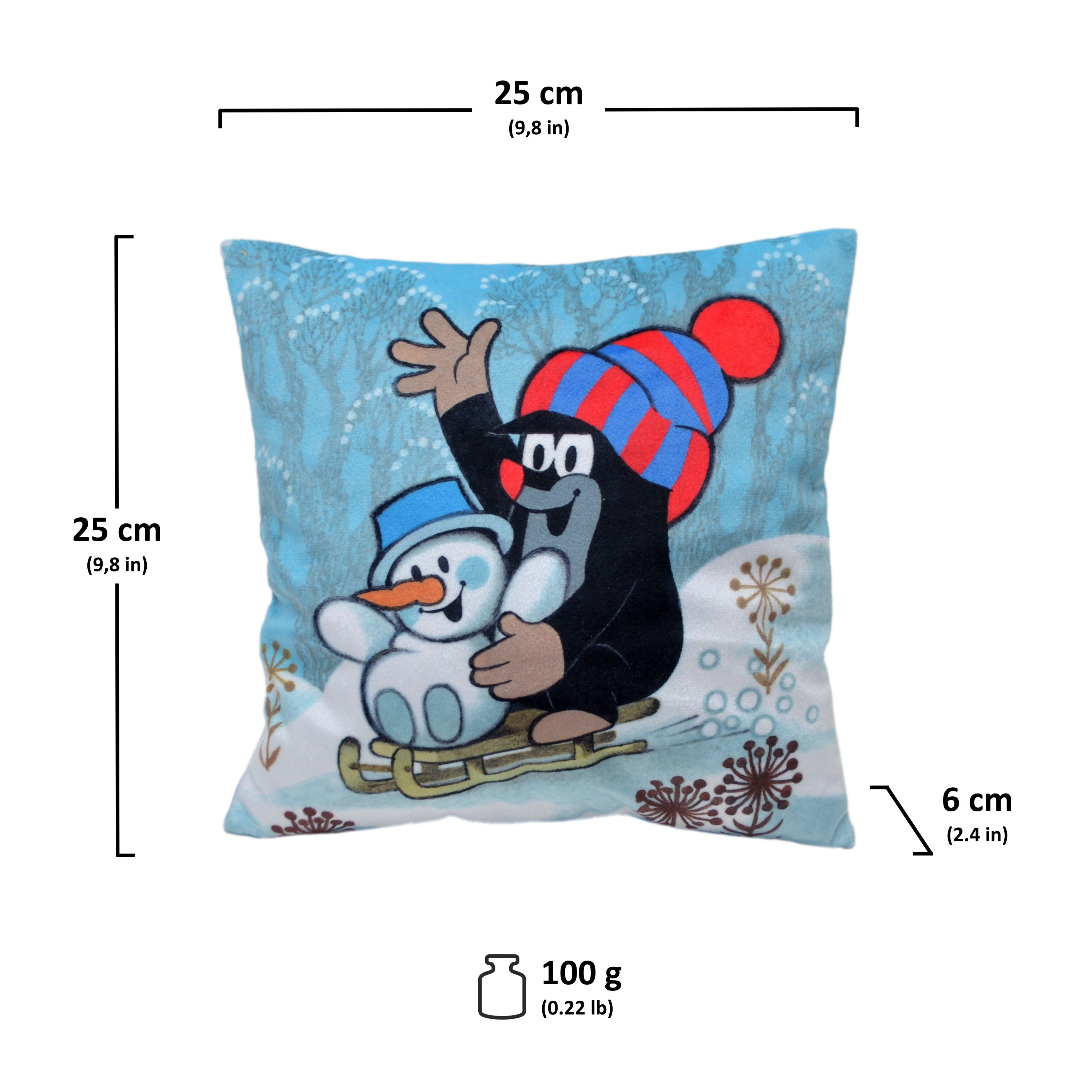 Dekokissen Der Kleine Maulwurf und Schneemann 25x25 cm, 99984H