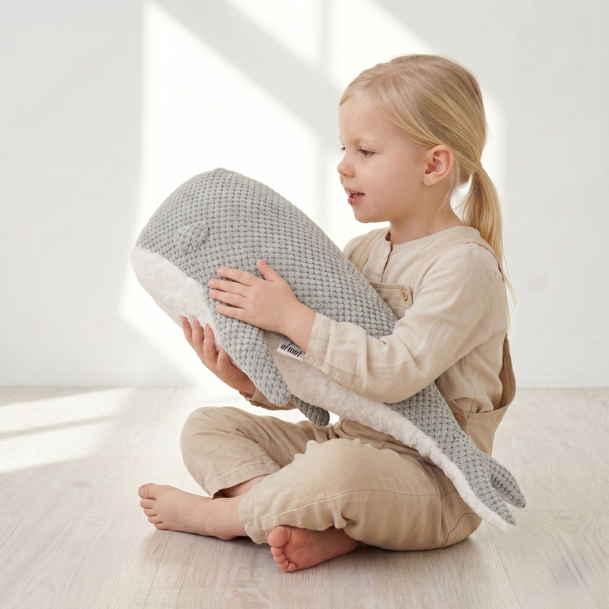 Hæklet tøjdyr hval 51 cm