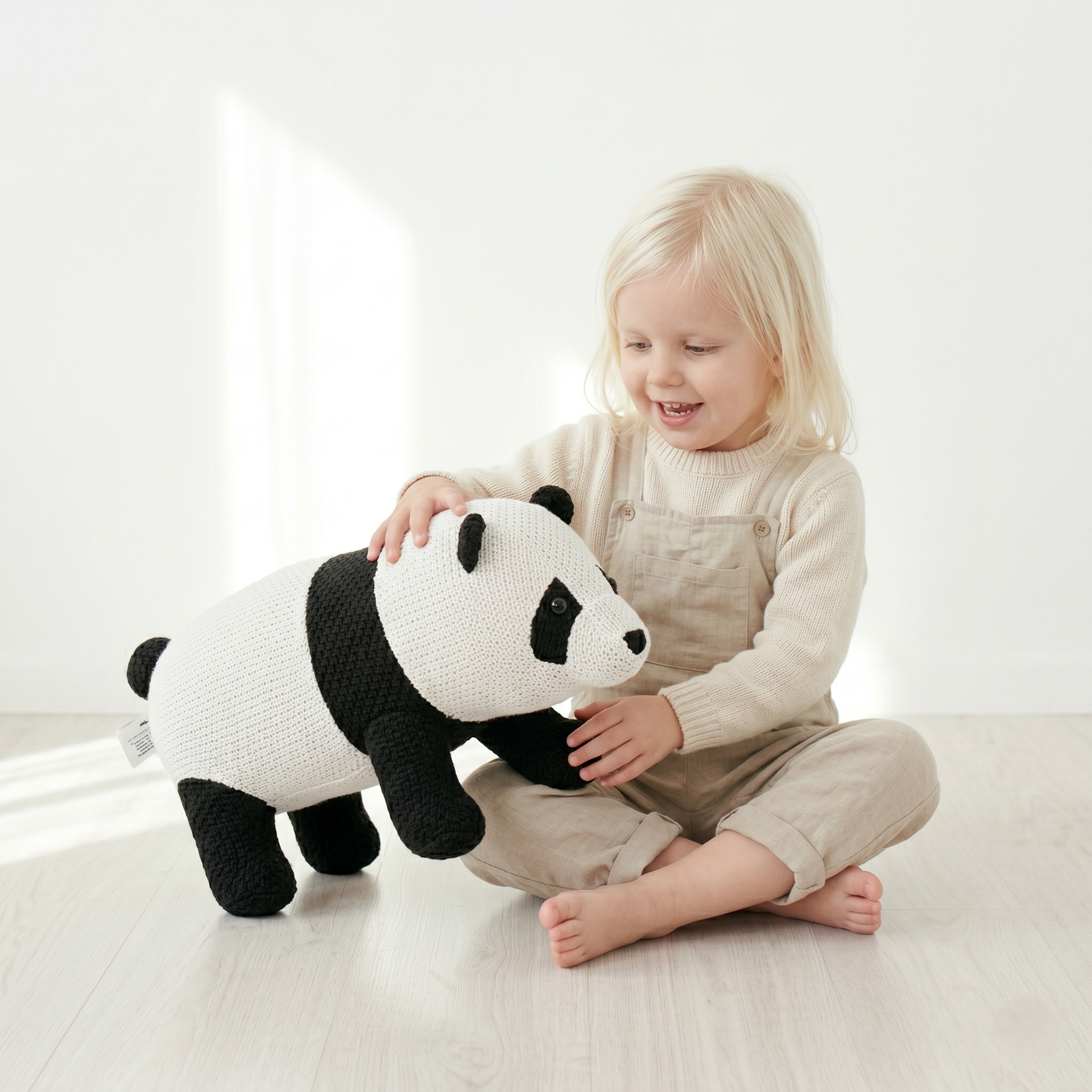 Hæklet tøjdyr panda 52 cm