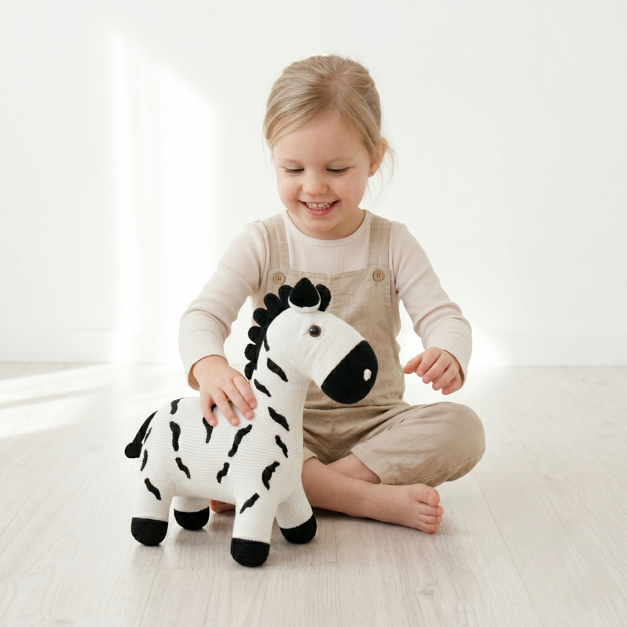 Hæklet tøjdyr zebra 40 cm