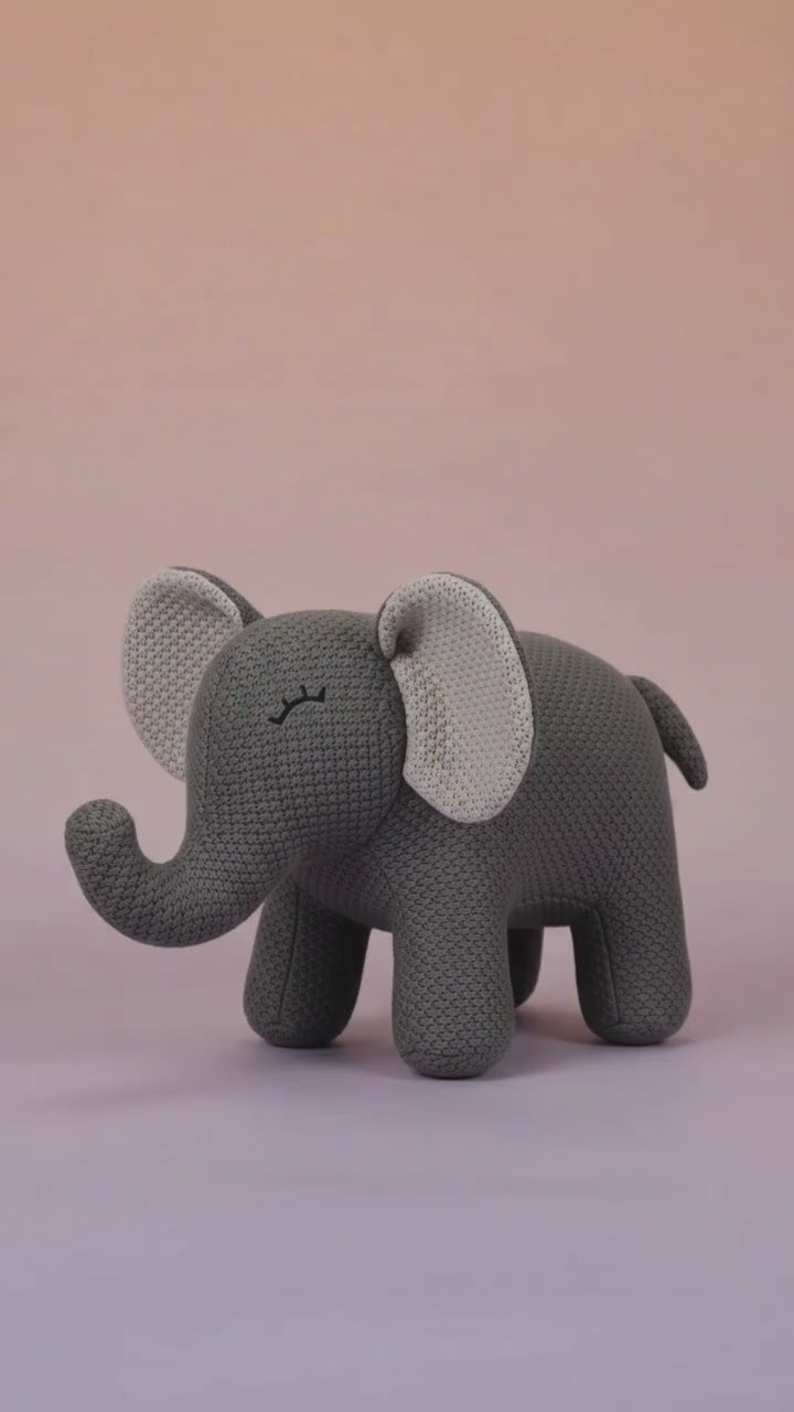Knitted Stuffed Animal Elephant 48 cm