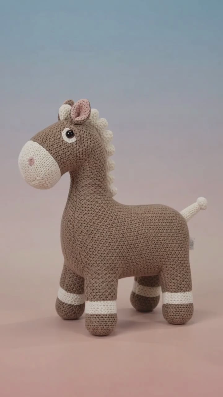 Knitted Stuffed Animal Horse 42 cm