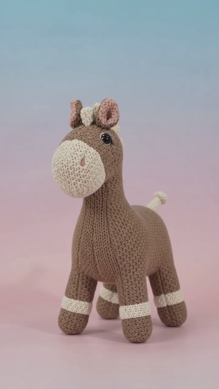 Knitted Stuffed Animal Horse 33 cm